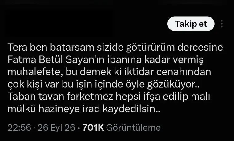 K5 — "Sızıntı Tera'dan" yorumu ekran görüntüsü