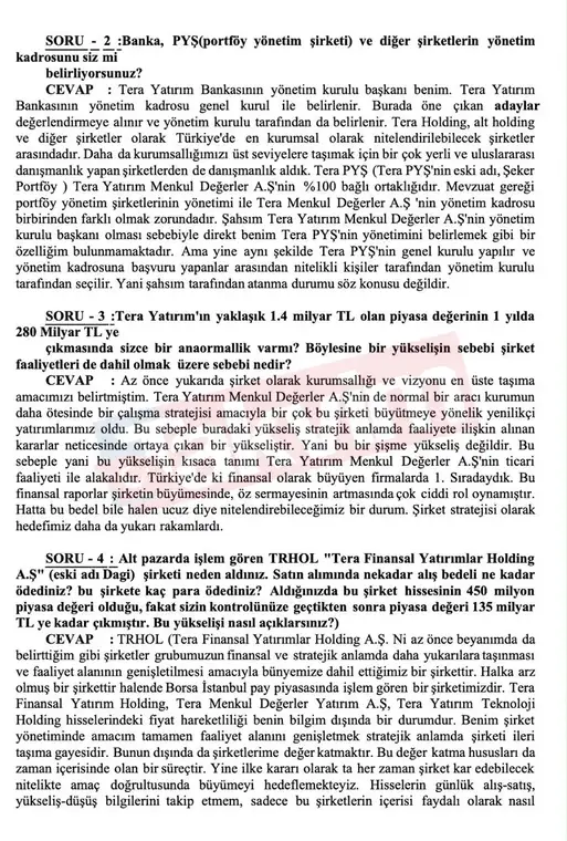 Emre Tezmen'in basına yansıyan ifade tutanağı sayfası